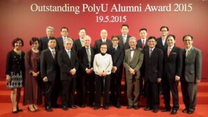 Dr. Edith Mok and Dr. David Ho at PolyU Outstanding Alumni Award 19/5/2015